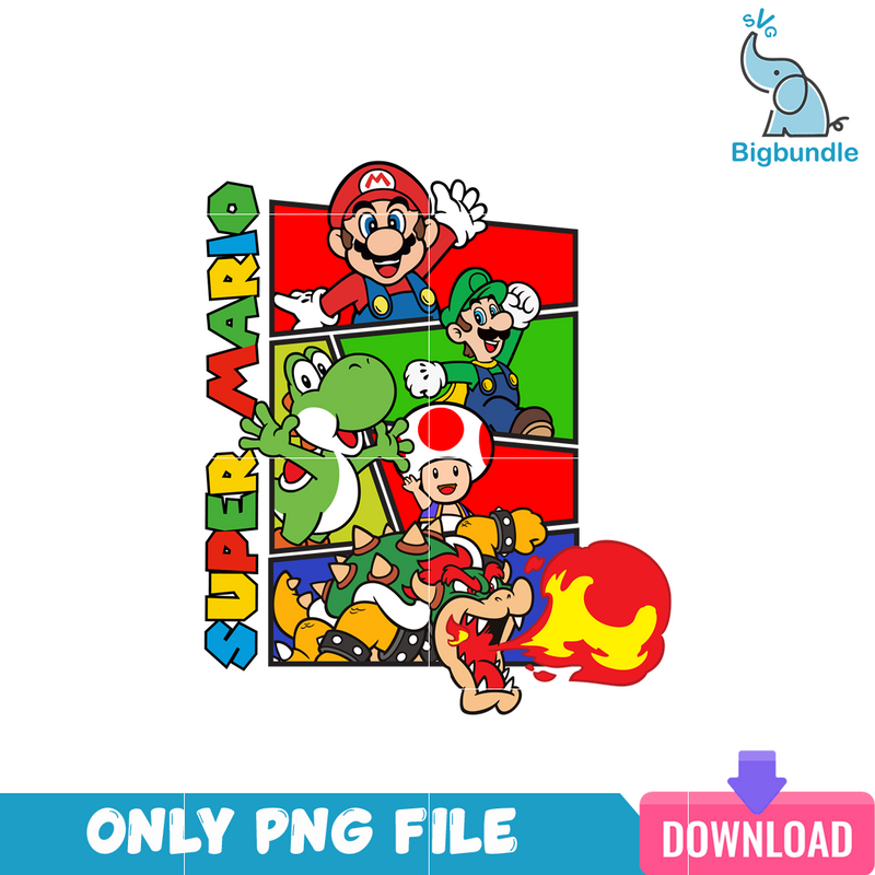 Super Mario Characters Artwork PNG