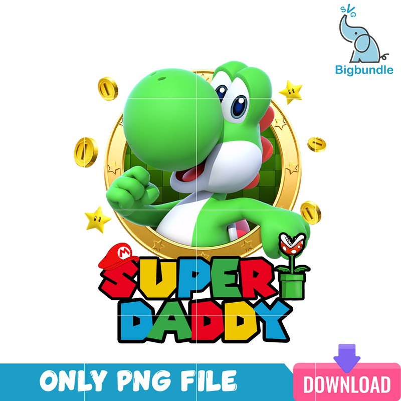 Yoshi Dinosaur Super Daddy PNG