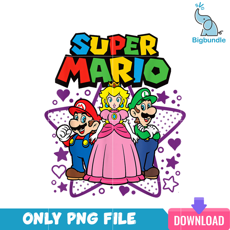 Super Mario Cartoon Poster PNG