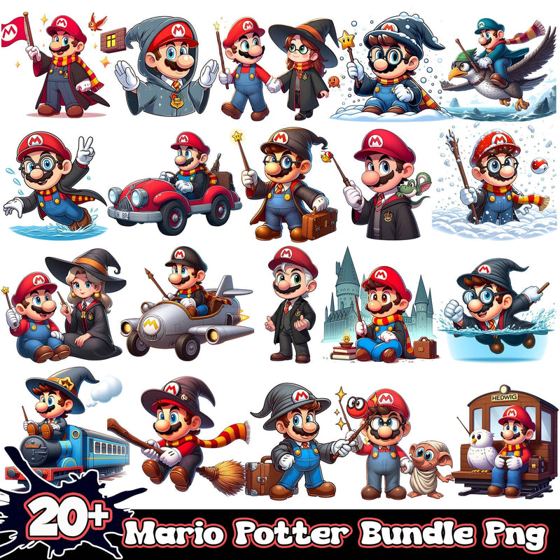 Supper mario potter png bundle