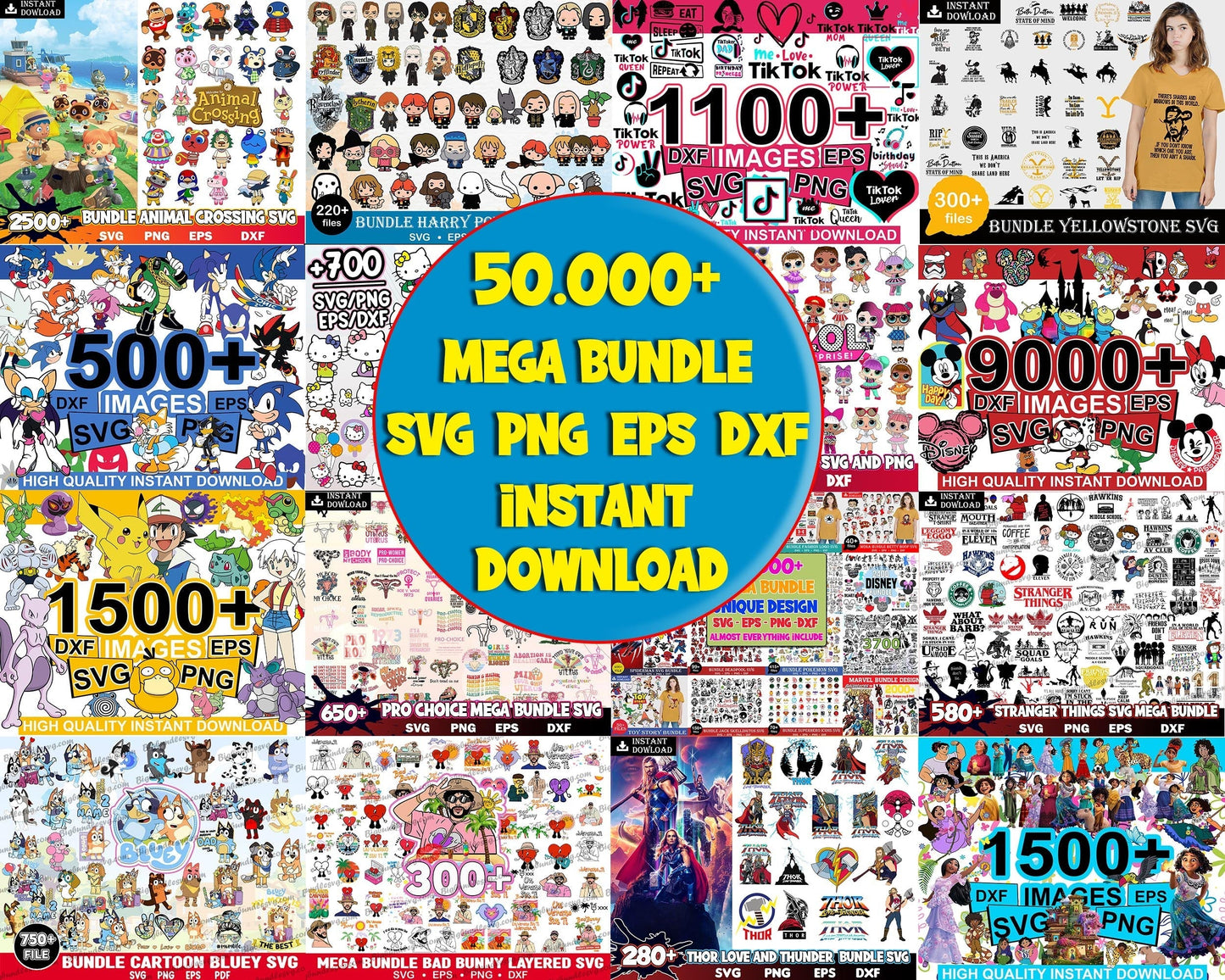 Ultimate Giga Bundle svg, Mega bundle svg, 50.000 unique designs almost everything included