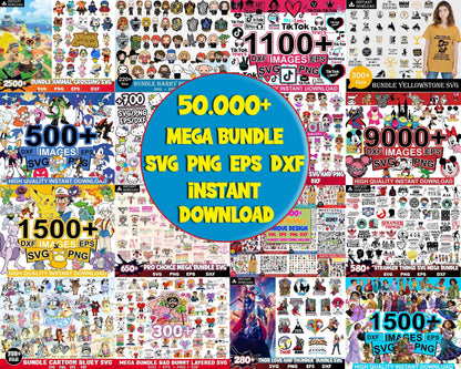 Ultimate Giga Bundle svg, Mega bundle svg, 50.000 unique designs almost everything included