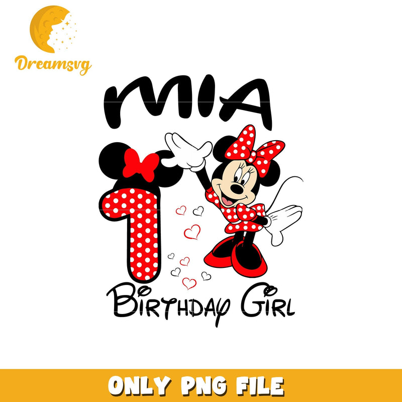 Minnie mouse happy mia birthday girl png