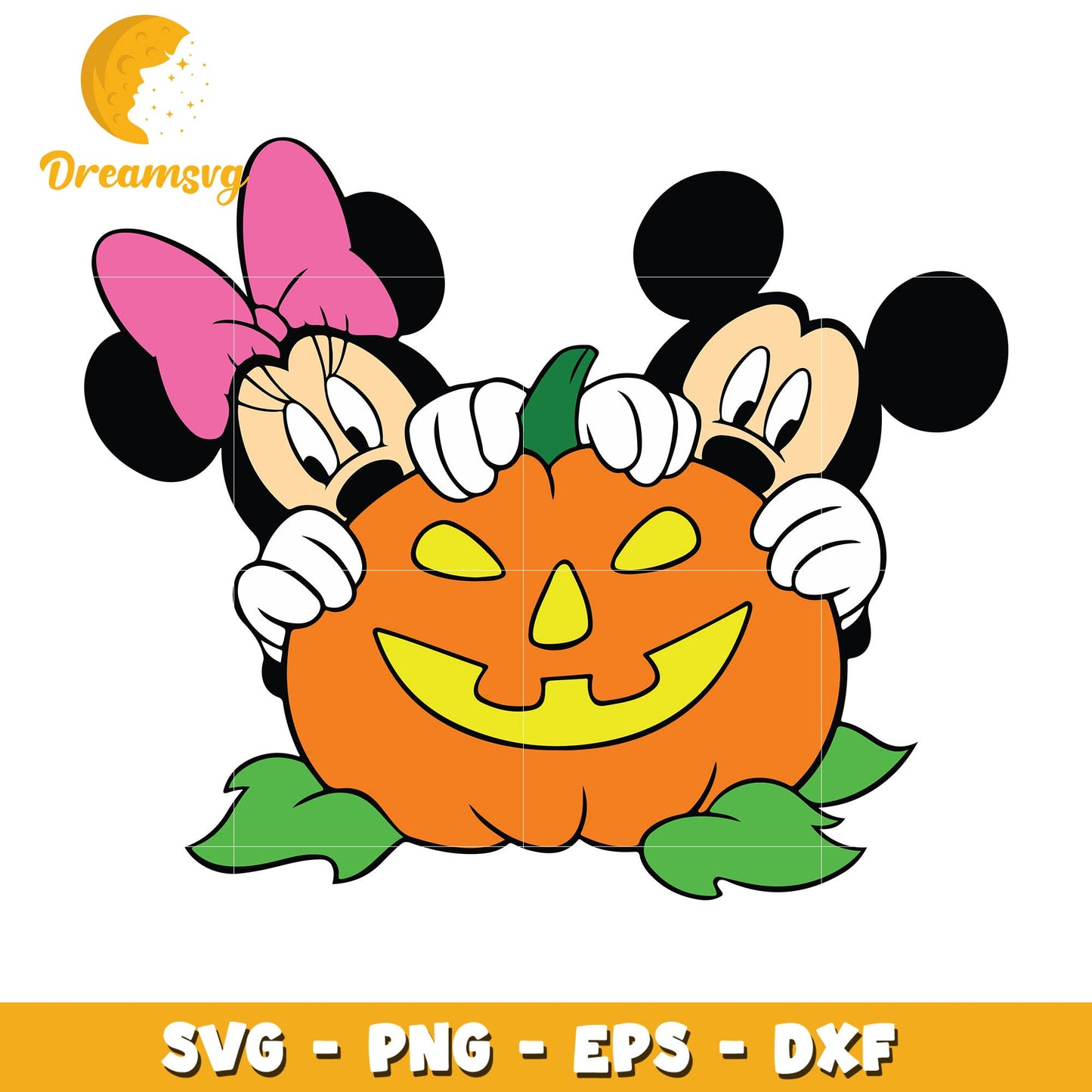 Mickey minnie mouse pumpkin halloween svg