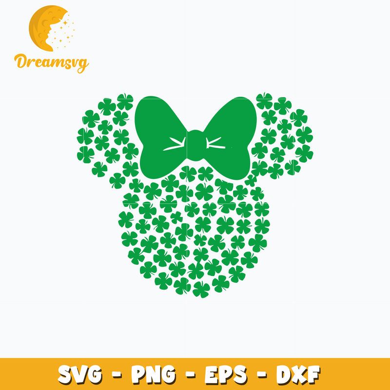 Minnie mouse clover patrick's day svg