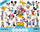 Mickey and Friends 100 cliparts bundle, svg cut files for Cricut / Silhouette, Mickey & friends png
