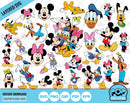 Mickey and Friends clipart bundle, svg cut files for Cricut / Silhouette, Mickey & friends png