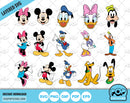 Mickey and Friends clipart set, svg cutting files for cricut silhouette, SVG, PNG, DXF, instant download