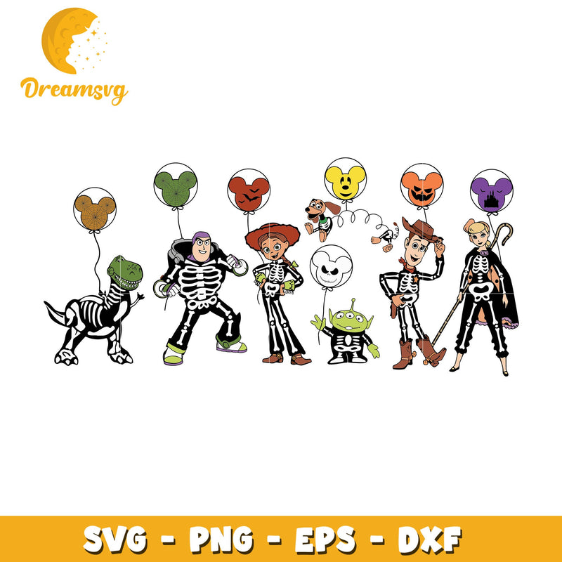 Toy Story Friends skeleton halloween svg