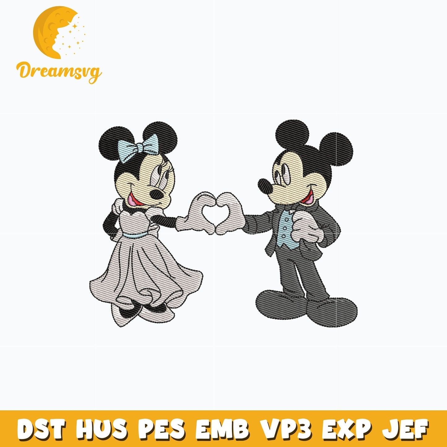 Mickey minnie marry embroidery