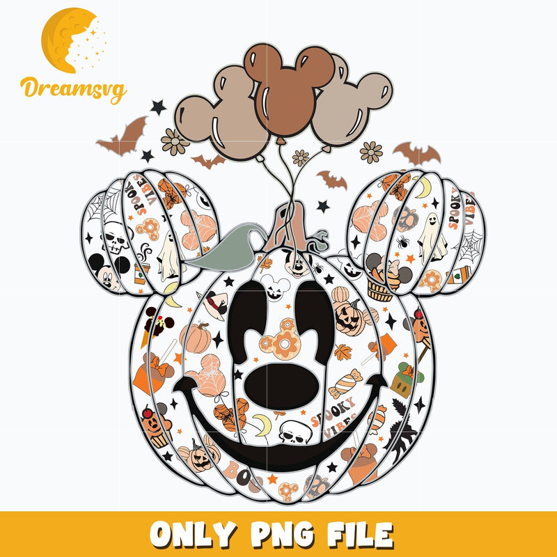 Mickey mouse pumpkin hallowen png, Halloween png, Digital download.