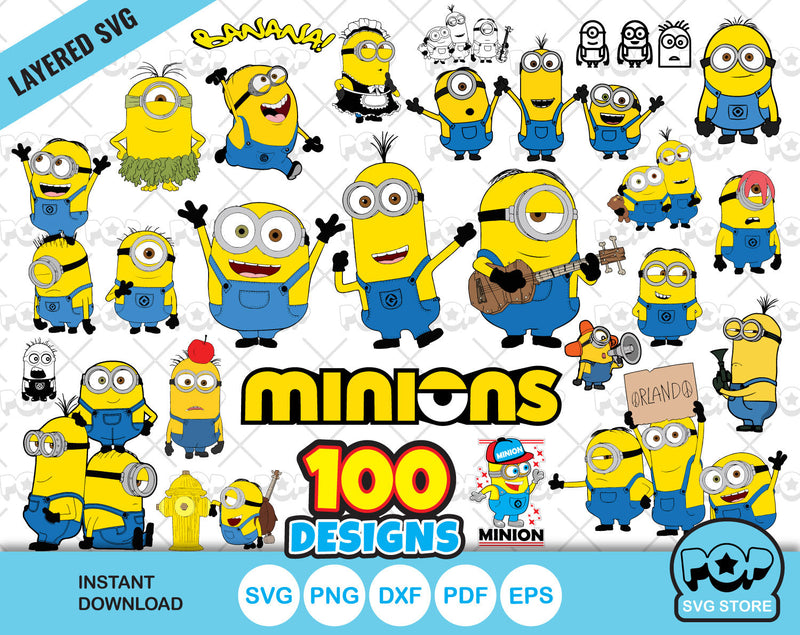 Minions clipart bundle, Minions SVG cut files for Cricut / Silhouette, PNG DXF, instant download