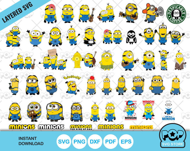 Minions clipart bundle, Minions SVG cut files for Cricut / Silhouette, PNG DXF, instant download