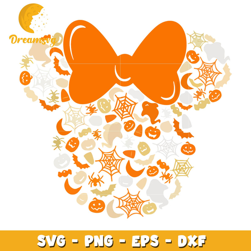 Minnie head design svg, halloween svg