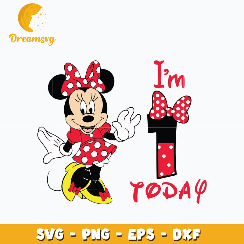 I'm 1st Today Minnie Mouse Svg