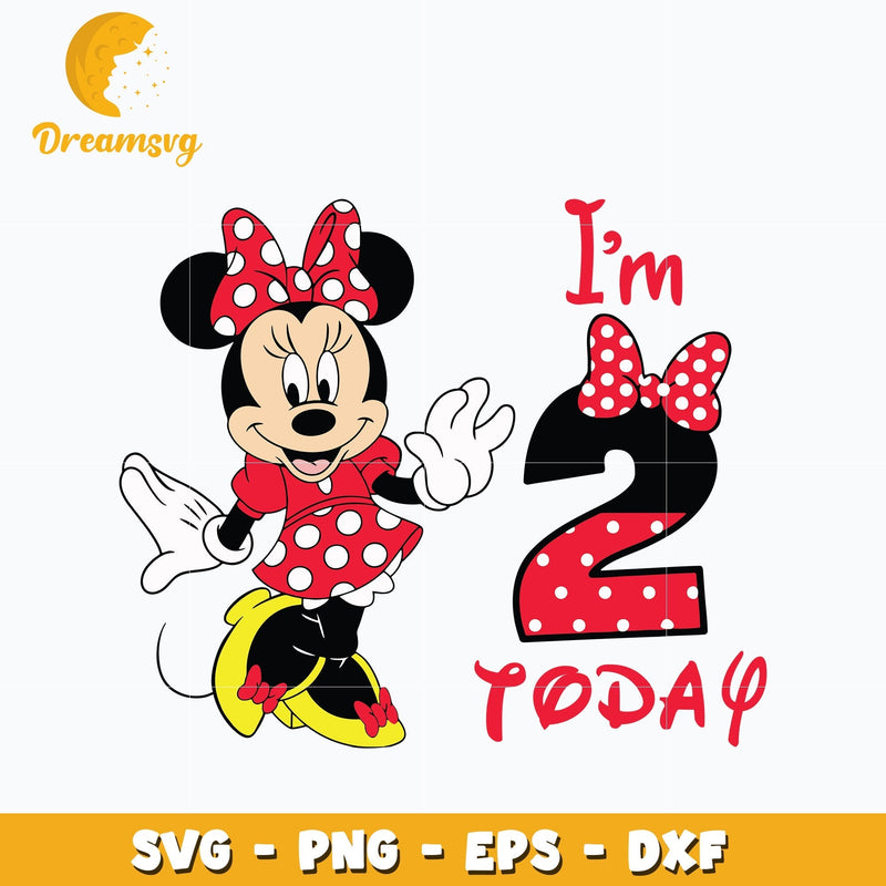 I'm 2nd Today Minnie Mouse Svg