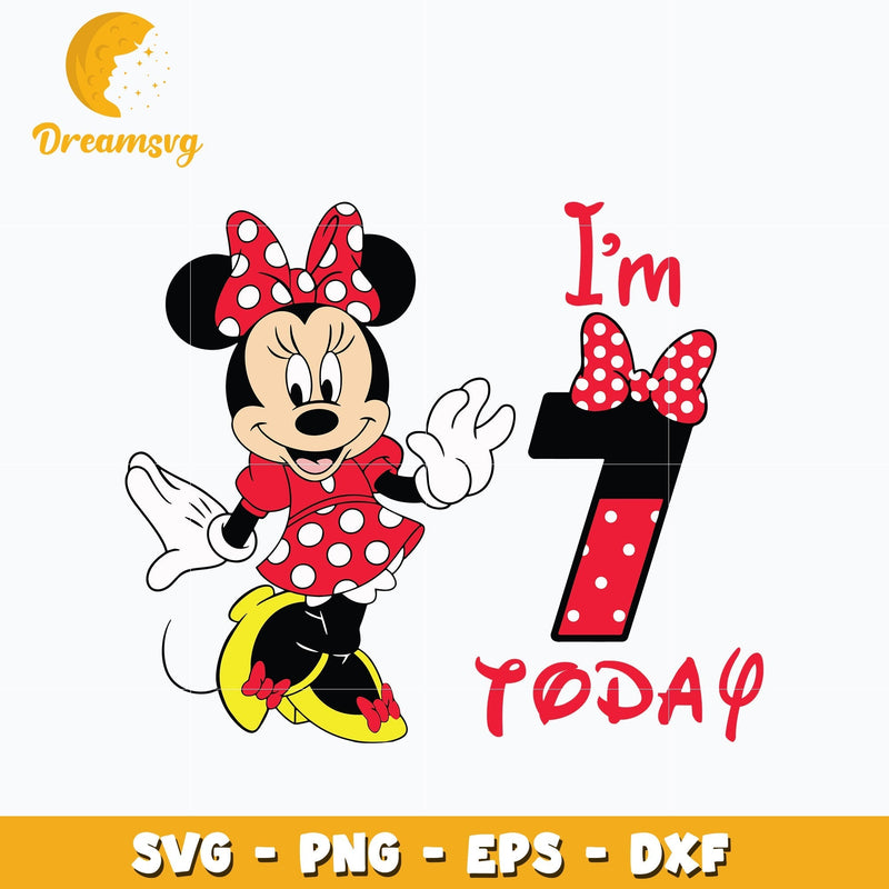 I'm 7th Today Minnie Mouse Svg