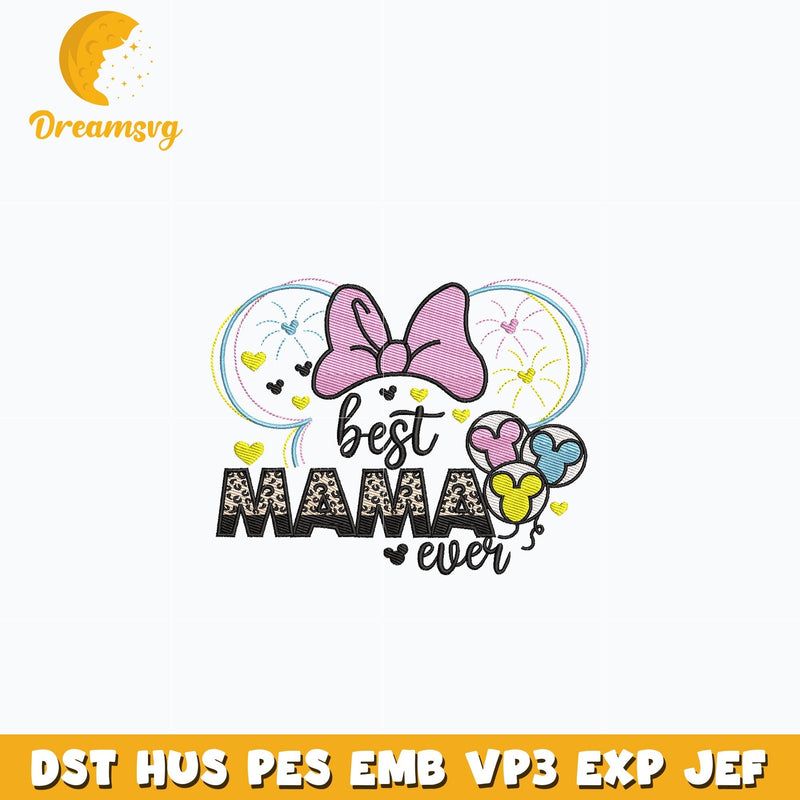 Minnie best mama ever embroidery design