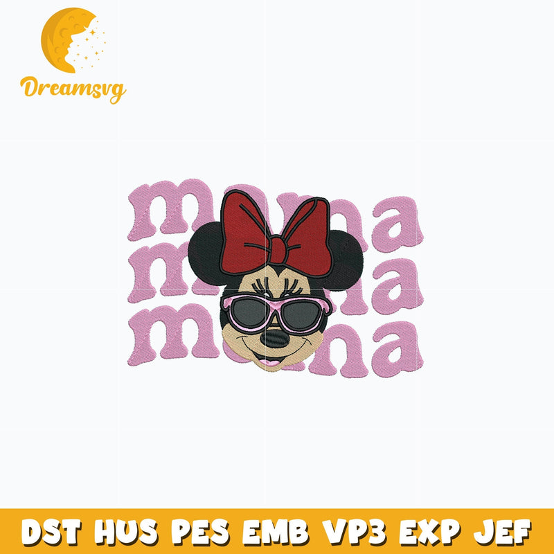 Minnie mouse mama embroidery design