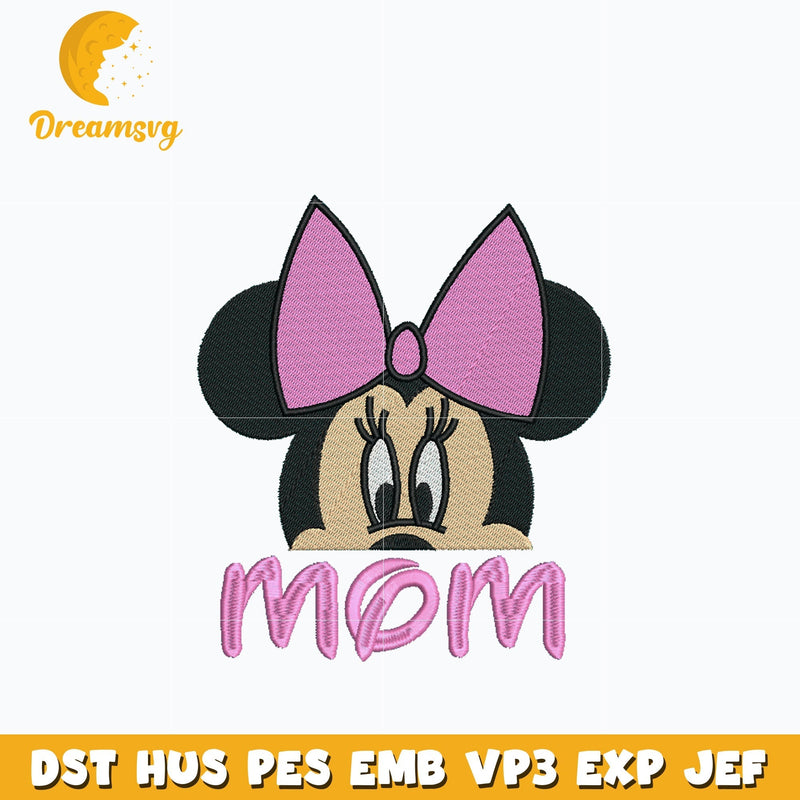 Minnie face mom embroidery design