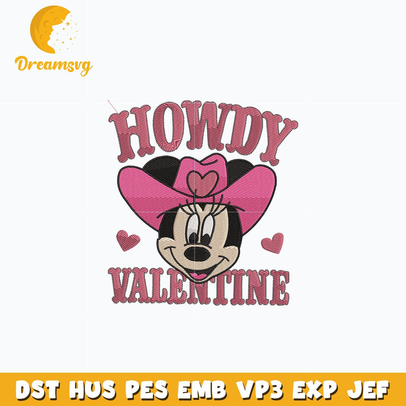 Minnie howdy valentine embroidery