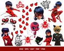 Miraculous Ladybug Clipart Bundle, PNG & SVG Cut Files for Cricut / Silhouette