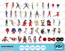 Miraculous Ladybug clipart bundle, Miraculous SVG cut files for Cricut / Silhouette, Ladybug PNG
