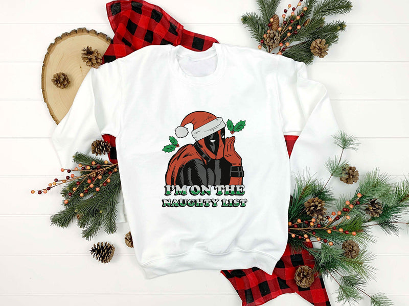 I'm On The Naughty List SVG, Deadpool Christmas SVG PNG DXF EPS File.