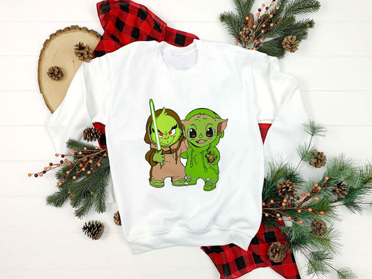 Baby Grinch And Baby Yoda Cosplay SVG, Christmas SVG PNG DXF EPS File.