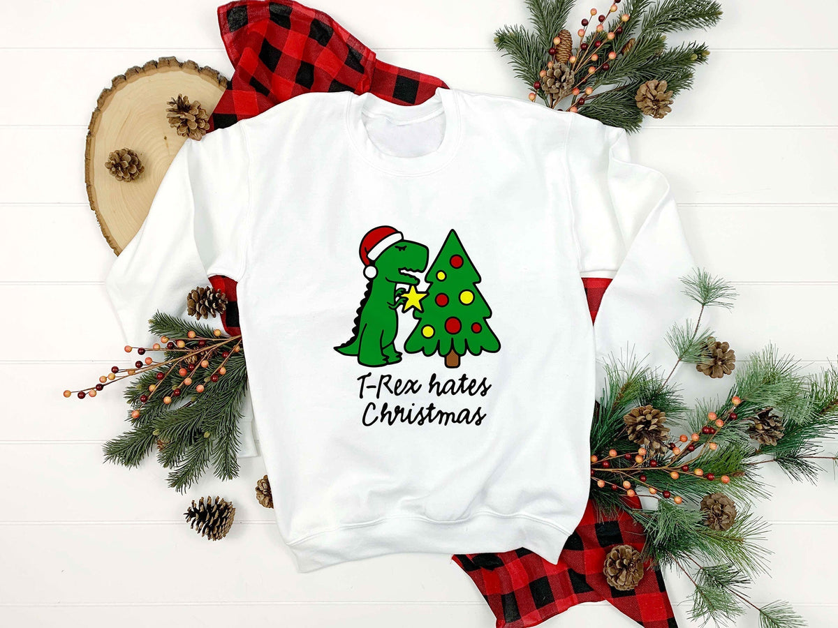 T Rex Hates Christmas SVG, Christmas SVG PNG DXF EPS Digital.