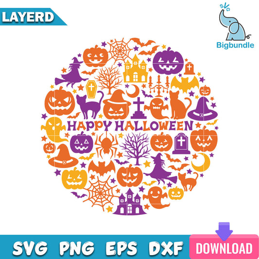Happy Hallowen Svg, Halloween Svg, Instant Download, SG01072301