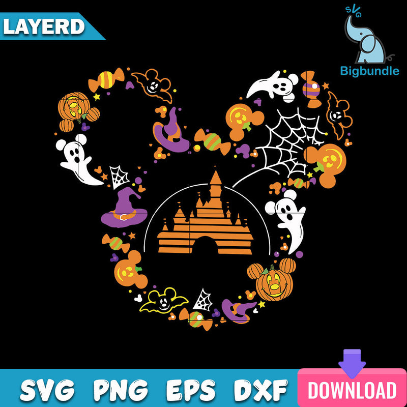 Disney Castle Halloween Svg, Mickey Halloween Svg, SG01072322