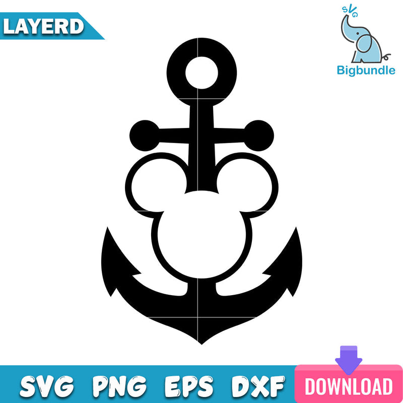 Anchor Mickey Head Svg, Mickey Svg, Disney Svg, SG19062354