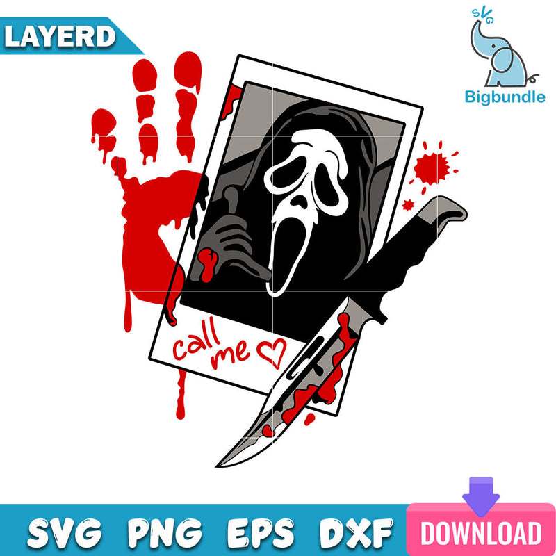 Call Me Scream svg, Scream halloween svg, horror svg for cricut