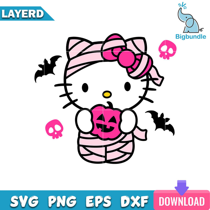 Mummy Hello Kitty SVG, hello kitty halloween svg