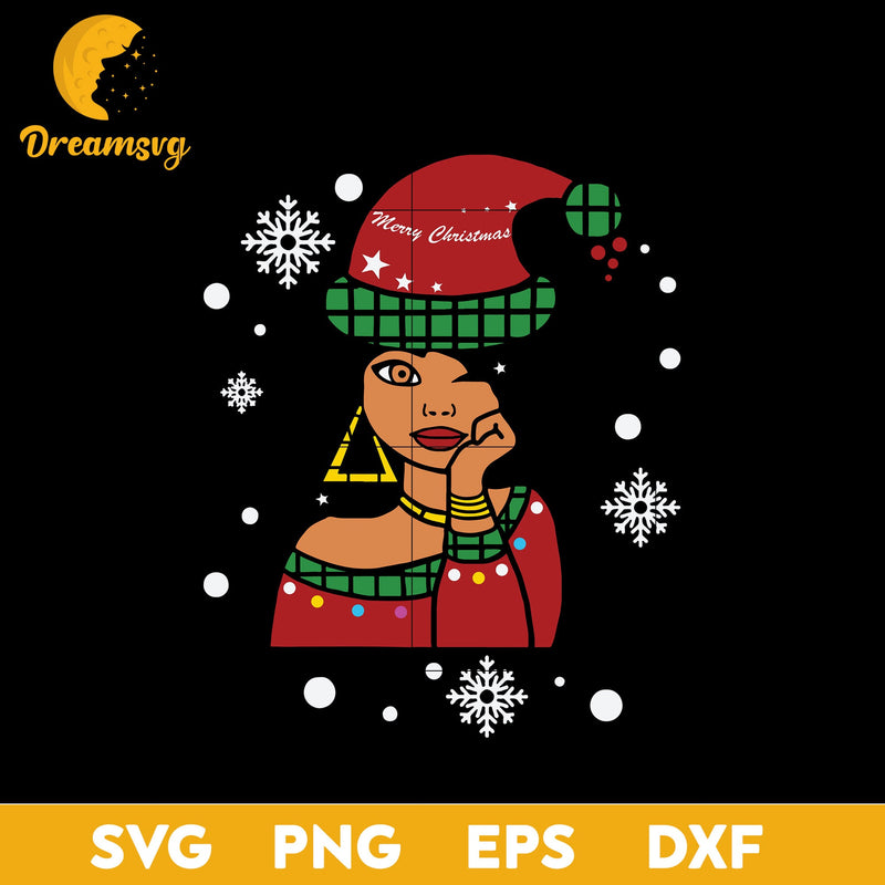 African American Christmas Santa Claus SVG, Christmas SVG, PNG DXF EPS Digital File.