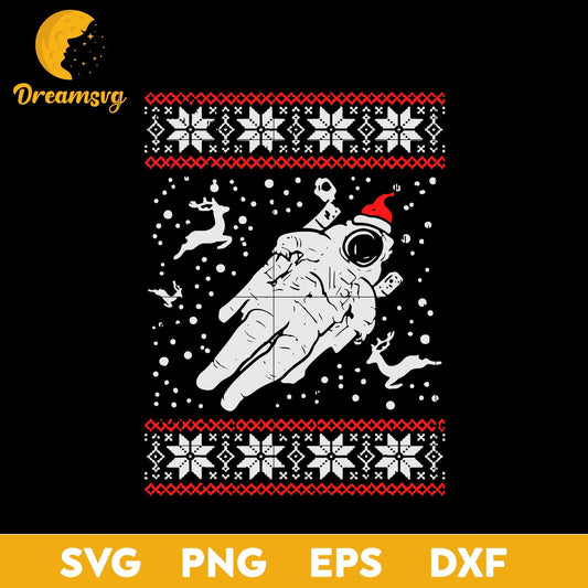Astronaut Ugly Christmas SVG, Christmas SVG, PNG DXF EPS Digital File.