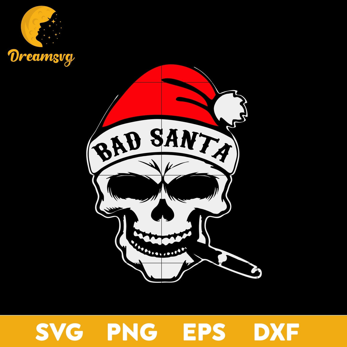 Skull Bad Santa SVG, Christmas SVG, PNG DXF EPS Digital File.