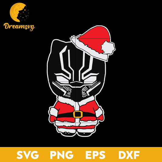 Black Panther Hat Santa Merry Christmas SVG, Christmas SVG, PNG DXF EPS Digital File.