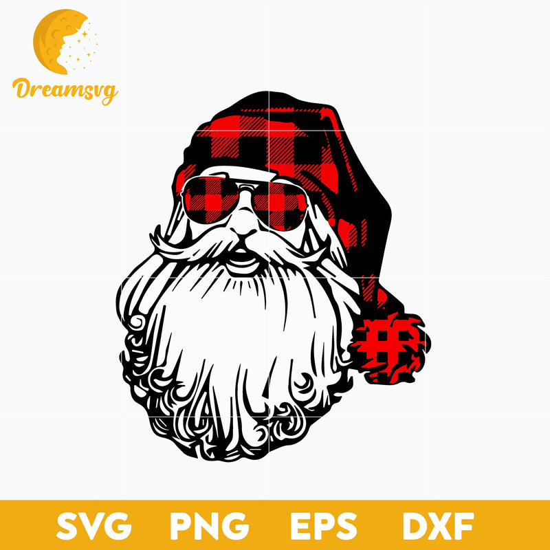 Buffalo Plaid Santa Claus SVG, Christmas SVG, PNG DXF EPS Digital File.