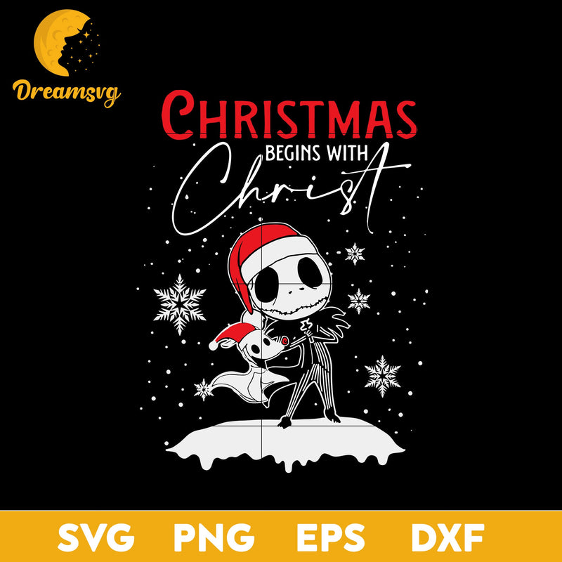 Christmas Begins With Christ SVG, Christmas SVG, PNG DXF EPS Digital File.