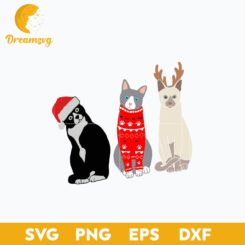 Christmas Cat SVG, Christmas SVG, PNG DXF EPS Digital File.