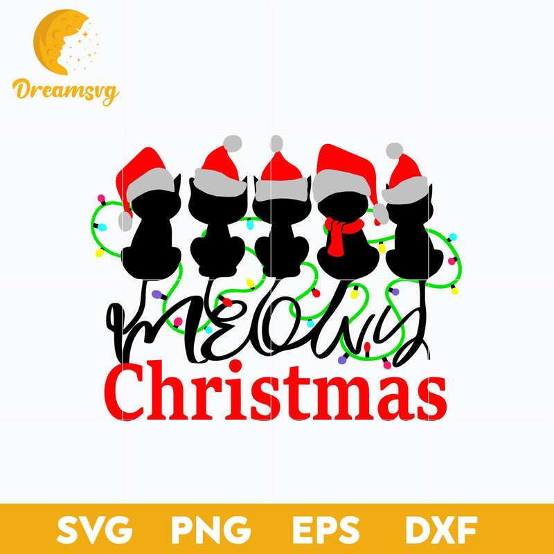 Christmas Cats Meowy SVG, Christmas SVG, PNG DXF EPS Digital File.