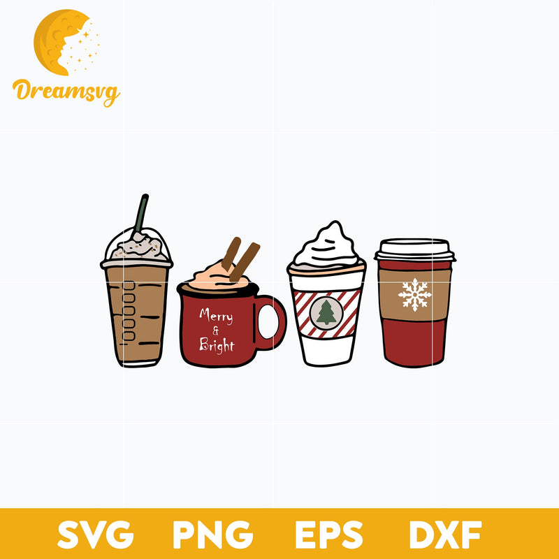 Christmas Coffee SVG, Christmas SVG, PNG DXF EPS Digital File.