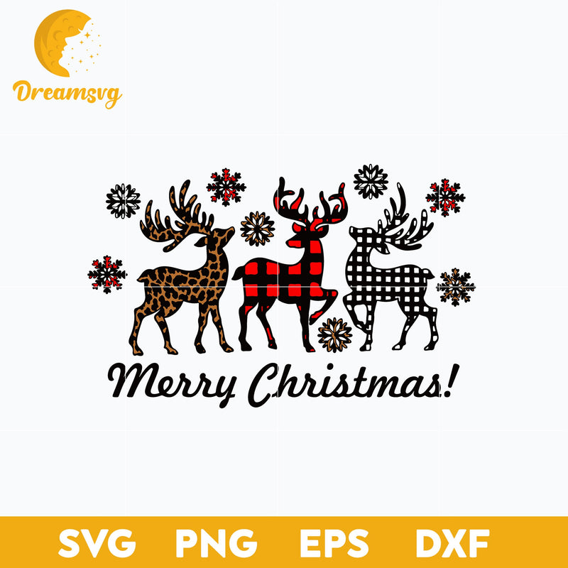 Christmas Reindeer Leopard SVG, Christmas SVG, PNG DXF EPS Digital File.