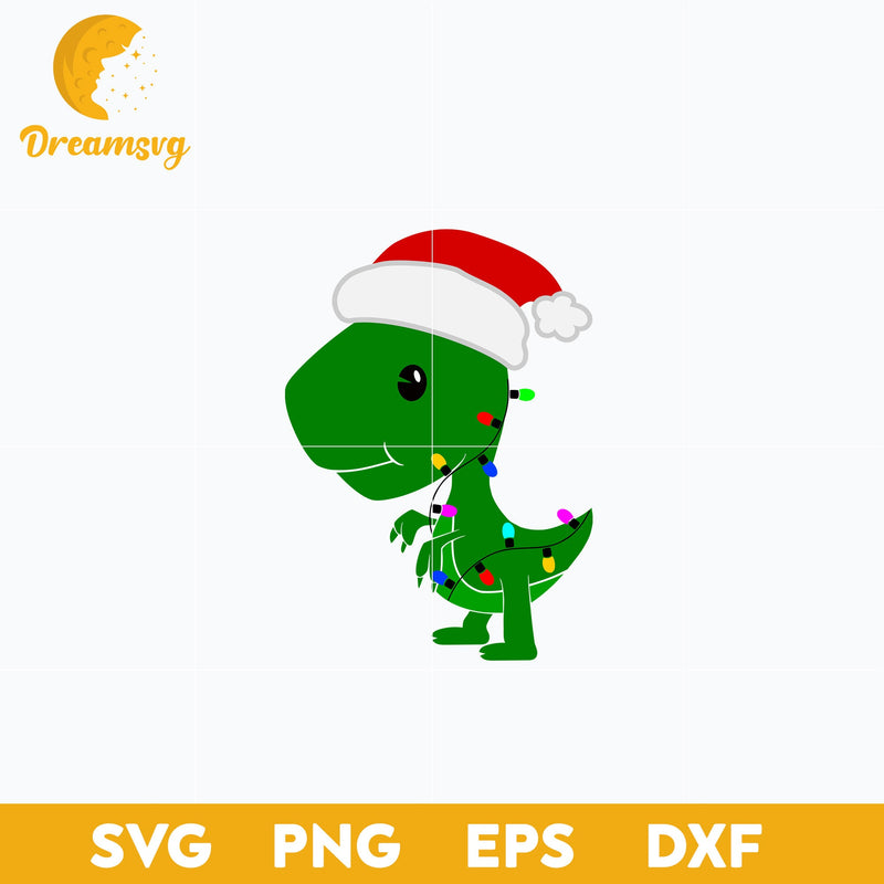 Christmas Tree Dinosaur SVG, Christmas SVG, PNG DXF EPS Digital File.