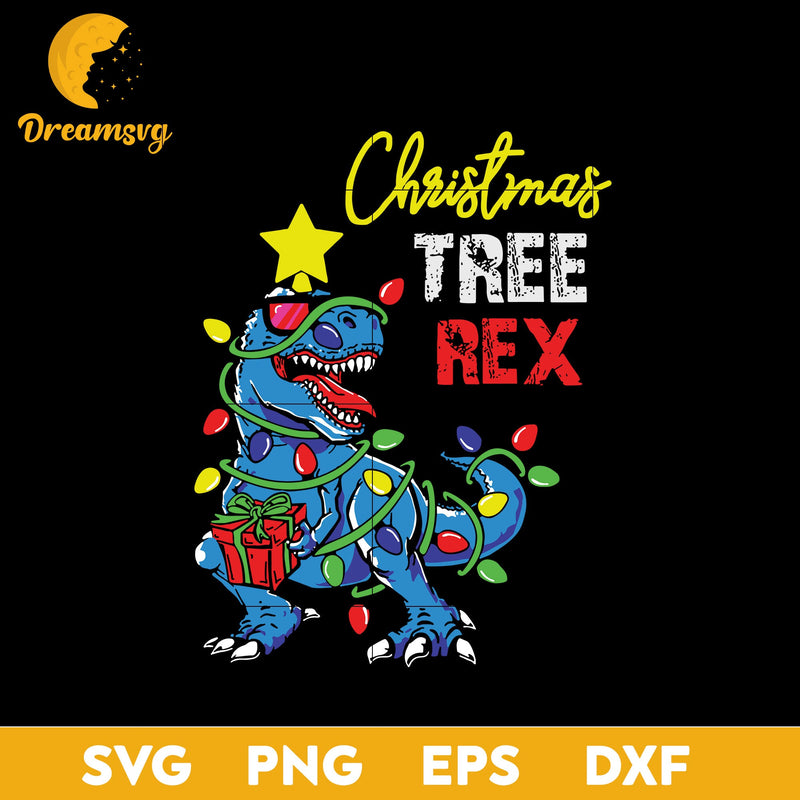 Christmas Tree Rex SVG, Christmas SVG, PNG DXF EPS Digital File.