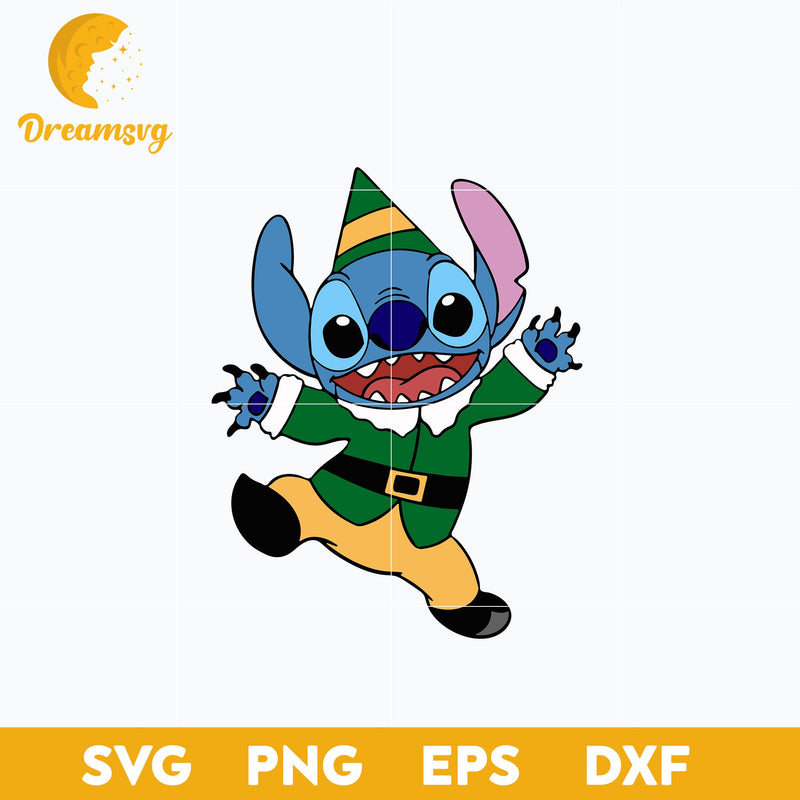 Christmas Stitch Elf SVG, Christmas SVG, PNG DXF EPS Digital File.