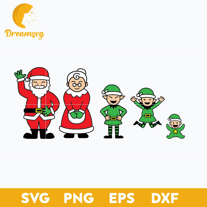 Claus Family SVG, Christmas SVG, PNG DXF EPS Digital File.