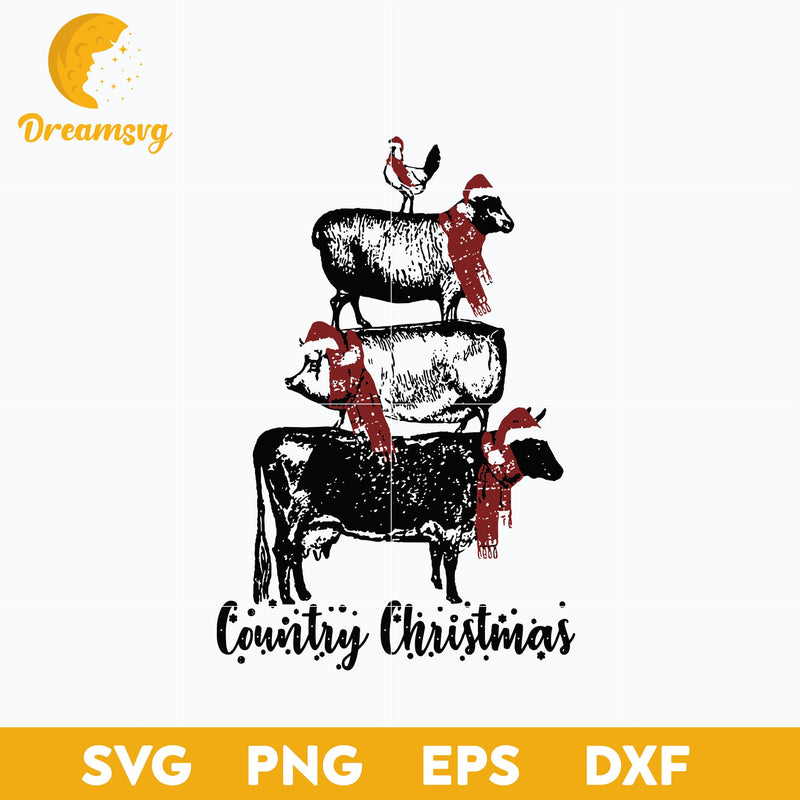 Country Christmas SVG, Christmas SVG, PNG DXF EPS Digital File.